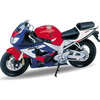 malá motorka Welly Motocykl Honda CBR900RR Fireblade 1:18 modročervená