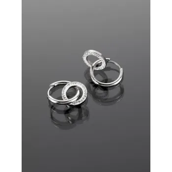 Náušnice Prosperk Náušnice z oceli dvojité kroužky S3823