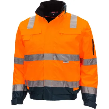 NITRAS MOTION TEX VIZ PLUS – Výstražná pilotní bunda, neonově oranžová/tmavě modrá Velikost: M