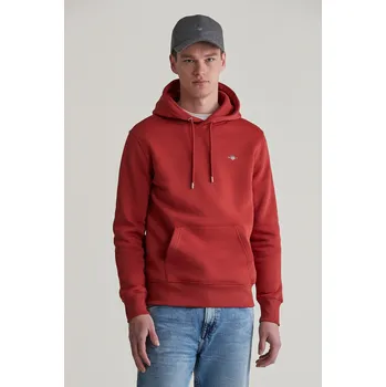 Pánská mikina MIKINA GANT REG SHIELD HOODIE IRON RED