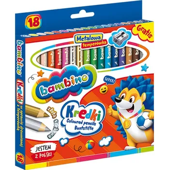 Kresba Dřevěné Pastelky Bambino 18 barev + ořezávátko