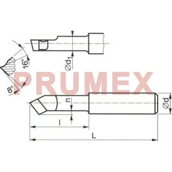 Příslušenstí k soustruhu Soustružnický nůž revolverový rohový, 223940, 20x125 mm