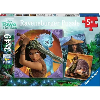 RAVENSBURGER Puzzle Raya a drak 3x49 dílků