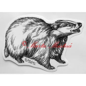 Samolepka jezevec, myslivost - archiv c310 - Malá - přibližně jako pohlednice