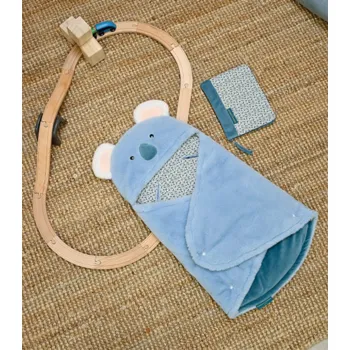 plyšák Doudou Plyšová modrá dečka s kapucí Yoca le koala 70 cm