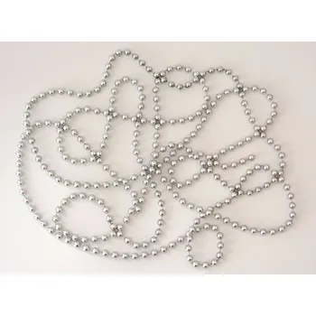 Vánoční dekorace Kuličkový řetěz - STŘÍBRNÝ