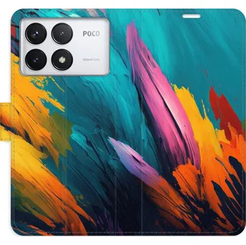Pouzdro na mobilní telefon Flipové pouzdro iSaprio - Orange Paint 02 - Poco F6 Pro