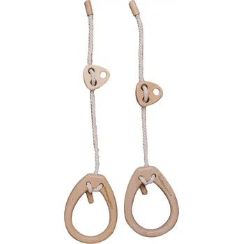 Hra na zahradu Montessori Furniture Závěsné kruhy dřevěné - krátké INDOOR