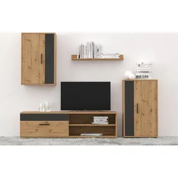 Obývací stěna Obývací sestava HYDRA barva dub artisan/černá