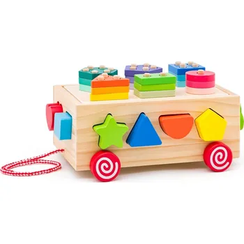 Dřevěná hračka Woody Vozík s tvary 3v1