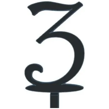 Dortová svíčka Zápich - číslo 3 červený