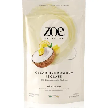 Protein ZOE Clear Hydrowhey Isolate syrovátkový izolát s kolagenem příchuť Piña Colada 454 g