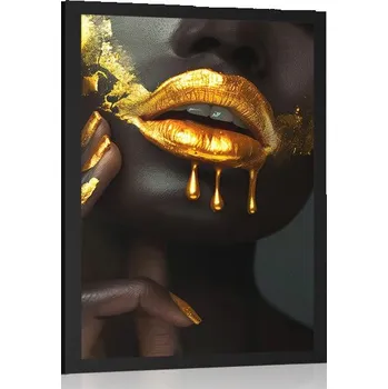 Plakát Dovido Plakát žena se zlatými rty