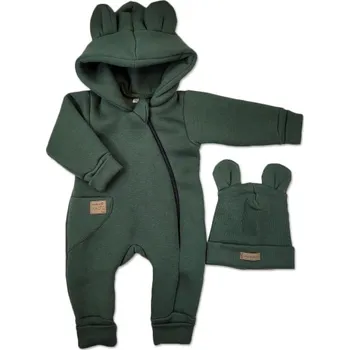 Dětský overall Kazum 2D oteplený dětský overal bez šlapek s kapucí + čepička khaki