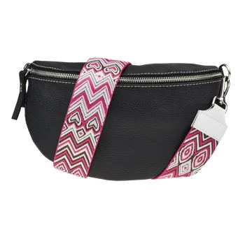 Kabelka NovaKabelka.cz Kožená italská crossbody kabelka Reni Grande Nera s přídavným popruhem XXVI