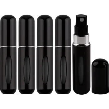 Černá sada 5 plnitelných rozprašovačů na parfém 5 ml Velikost: ONE SIZE