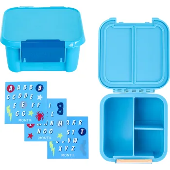 Svačinový box MontiiCo svačinový box Bento 2 samolepky superhrdina - Superhero