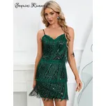 Dámské plesové šaty levně Sequins SF430 Barva: Zelená, Velikost: XL