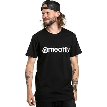 Meatfly pánské tričko Joe Black/White | Černá | Velikost S | 100% bavlna