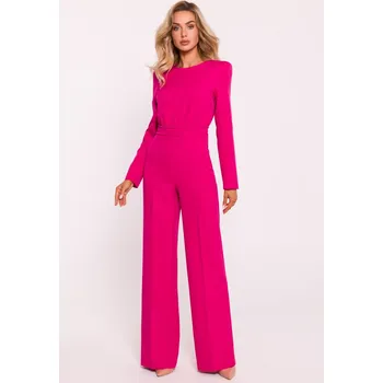 Dámský kostýmek Elegantní společenský overal MOE M811 fuchsiový EU velikost: XL