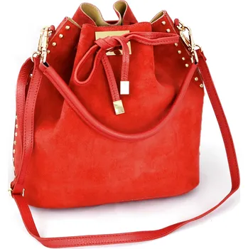 Kožená kabelka vak Aranys - Korál