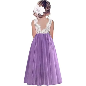 Dívčí šaty Áčkové šaty s krajkovým topem Barva: Fialová, Velikost: 2T