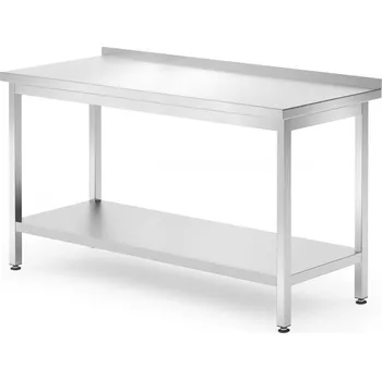 Dílenský stůl Nástěnný stůl s policí – přišroubovaný, hloubka 700 mm, HENDI, Profi Line, 1400x700x(H)850mm