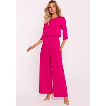 Dámský kostýmek Elegantní overal s dvojitým topem MOE M798 fuchsiový EU velikost: XL