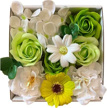 Mýdlo made by ANTEROS Dekorace Mýdlové květy Green mix v dárkovém boxu