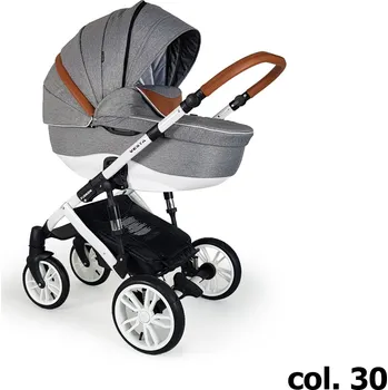 Kočárek Kombinovaný kočárek Firkon Vesta č.30 šedá /kaštanová hnědá 2025 Konstrukce: Bílá + rukávník zdarma