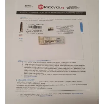 Operační systém Microsoft Windows 7 Ultimate CZ 32bit / 64bit, Software Certifikát pravosti MICROSOFT GLC-00164