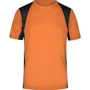 Pánská móda James&amp;Nicholson Pánské funkční triko JN306 Orange-Black L