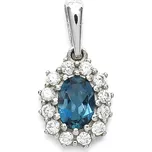 Stříbrný přívěsek s tmavým topazem London