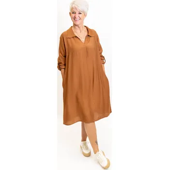 Dámské šaty Italy fashion Maxi šaty ALEXA Barva: Skořicová, Velikost: UNI: XL-4XL