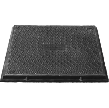 poklop MIDAS Poklop B125 do 12,5t DN 600x600 hranatý, kompozit, h=35 mm, uzam.4x šroub ,OD 750x750 mm