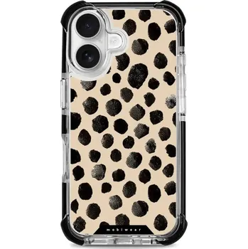 Pouzdro na mobilní telefon Odolný obal Mobiwear MagSafe Elite Bumper - Apple iPhone 16 - DA50D Černé puntíky (Odolný kryt, pouzdro, obal Mobiwear Elite Bumper na mobil Apple iPhone 16 - DA50D Černé puntíky, materiál Plast + TPU silikon + kov - zesílená ochrana telefonu, podpora)