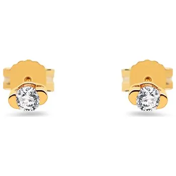 Náušnice Náušnice s čirým zirkonem ve zlaté korunce IZ31201 + dárkové balení LUXUS zdarma