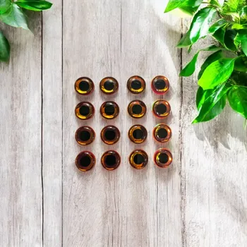 SAMOLEPÍCÍ 3D OČI NEON ORANGE 12MM-16KS