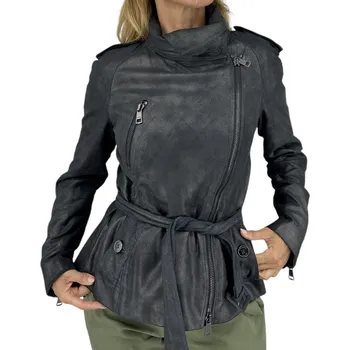 Moto bunda BURBERRY Grey Leather Jacket