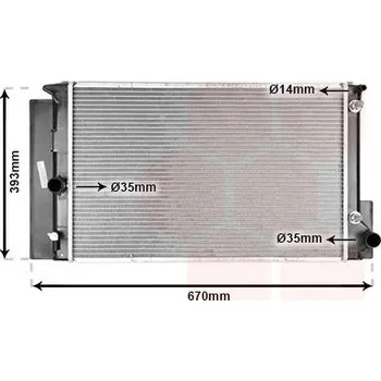 Motor automobilu Chladič, chlazení motoru VAN WEZEL 53002474