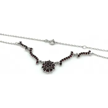 Řetízek Český Granát Jan Kos jewellery Stříbrný řetízek s přívěskem 17005145001