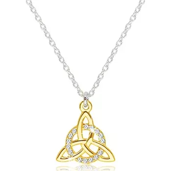 Náhrdelník Náhrdelník ze stříbra 925 - keltský symbol Triquetra ve zlaté barvě se zirkonovým kruhem