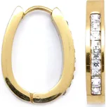 Oválné náušnice z chirurgické oceli zlacené Blanca - Zlatá