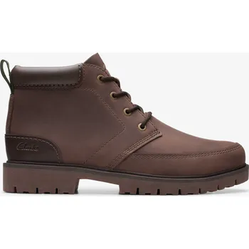 Pánské tenisky CLARKS Pánský hnědý kožený kotník 26173453-BROWN-267 Velikost 44