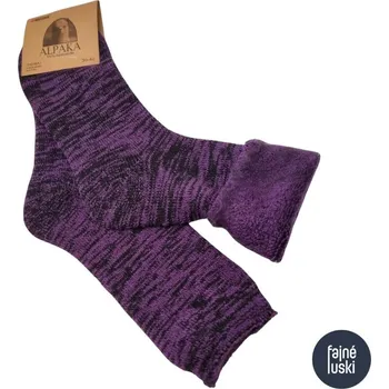 Dámské ponožky Dámské ALPACA vlněné ponožky 35-38 fialová
