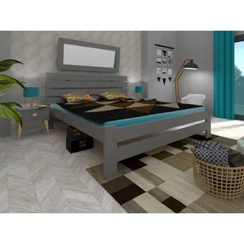 Postel Manželská postel Denis Rozměr: 140x200, Odstín: Šedá krycí barva