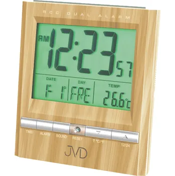 Budík Rádiem řízený digitální budík JVD RB92.4 s měřením vnitřní teploty (imitace světlého dřeva)