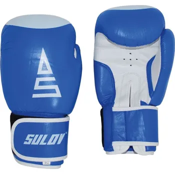 Boxerské rukavice Box rukavice SULOV® kožené 12oz., modro-bílé