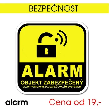 Analogová kamera ALARM – objekt zabezpečen - 5x5 cm / samolepka