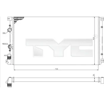 Chladič motoru Chladič, chlazení motoru TYC 725-0030